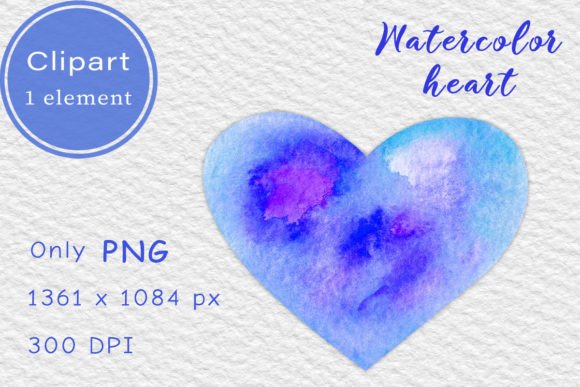 Blue Watercolor Heart Clipart PNG: A Versatile Design Element for Creative Projects