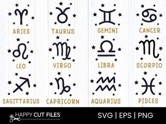 Discover the Beauty of Zodiac Signs: SVG, PNG, and Vector Files for Creative Projects