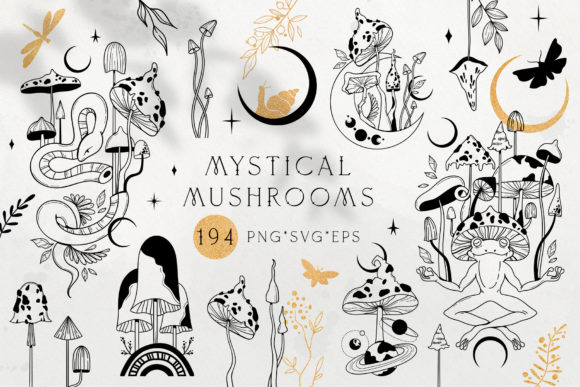 Discover the Mystical Mushroom SVG PNG Graphic Bundle