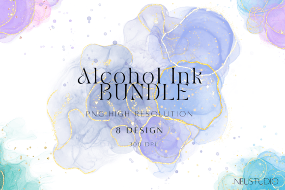 Dreamy Alcohol Ink PNG Clipart and Watercolor Clipart: A Creative Resource for Designers and Artists