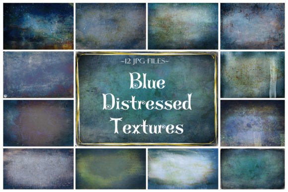 Enhance Your Creative Projects with Blue Distressed Textures and Digital Papers