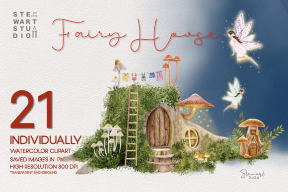 Fairy Tale Houses Watercolor: A Versatile Design Resource for Creative Projects