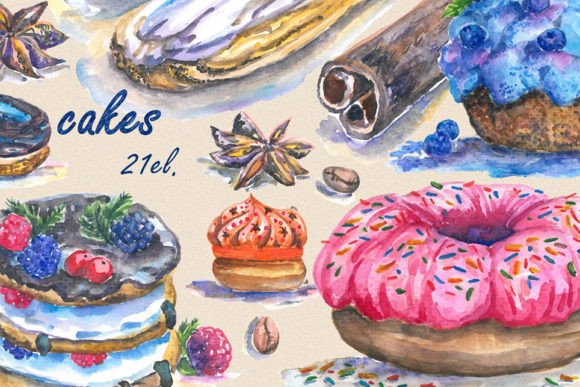 Hand Painted Watercolor Clipart for Creative Projects