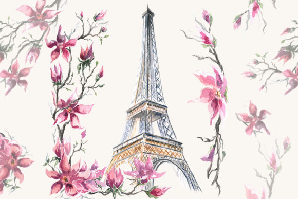 Paris Clipart, Watercolor, Eiffel Tower: A Creative Asset for Designers and Artists