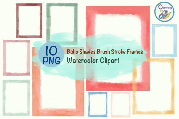 Watercolor Frames Boho Brush Stroke: A Creative Asset for Designers and Artists