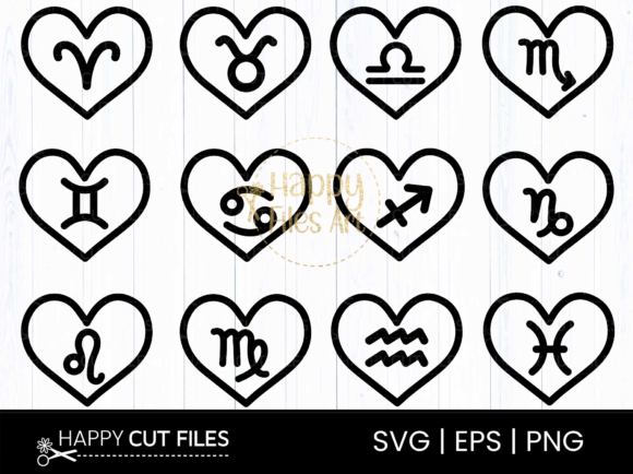 Zodiac Signs Heart Celestial SVG Horo: A Digital Art Resource for Creatives